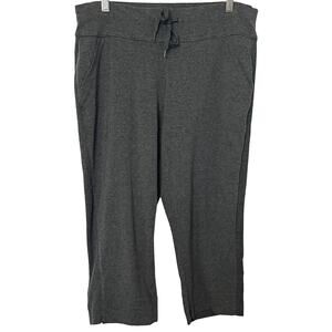 TEK GEAR ESSENTIAL HI-RISE ACTIVEWEAR PANTS, WOMENS, L-DARK GREY, JOG/TRACK/WALK
